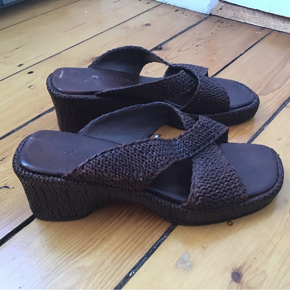 Cole Haan Brown Woven Sandals